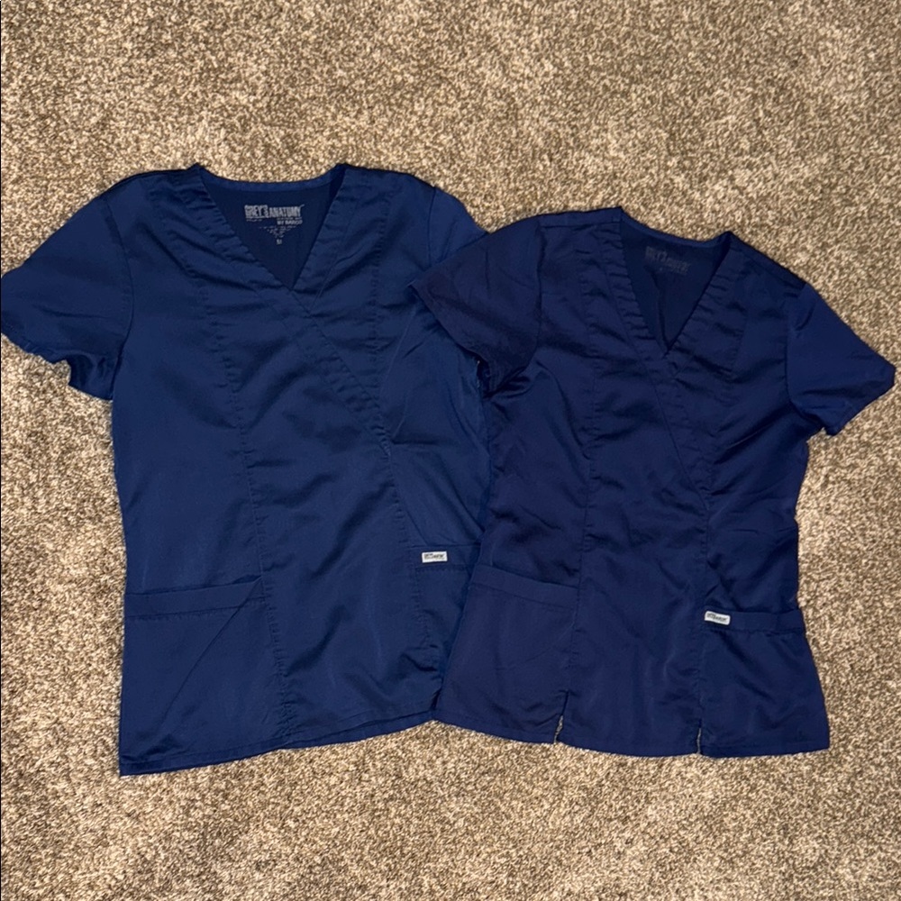 Grey's Anatomy by Barco Navy Blue Scrub Top
